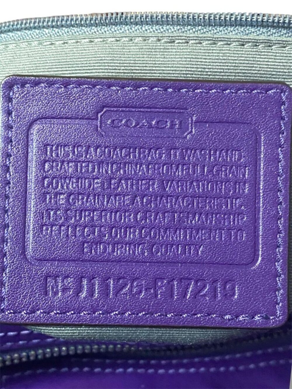 COACH F17092 MEDIUM VINTAGE SOHO PURPLE TRIPLE COMPARTMENT LEATHER HOBO (SET) - Picture 2 of 9